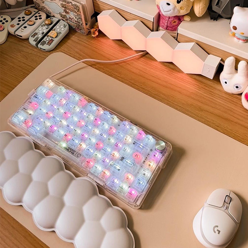 WhatGeek x Machenike K500F-B81 RGB Clear Mechanical Keyboard - keycapcovers
