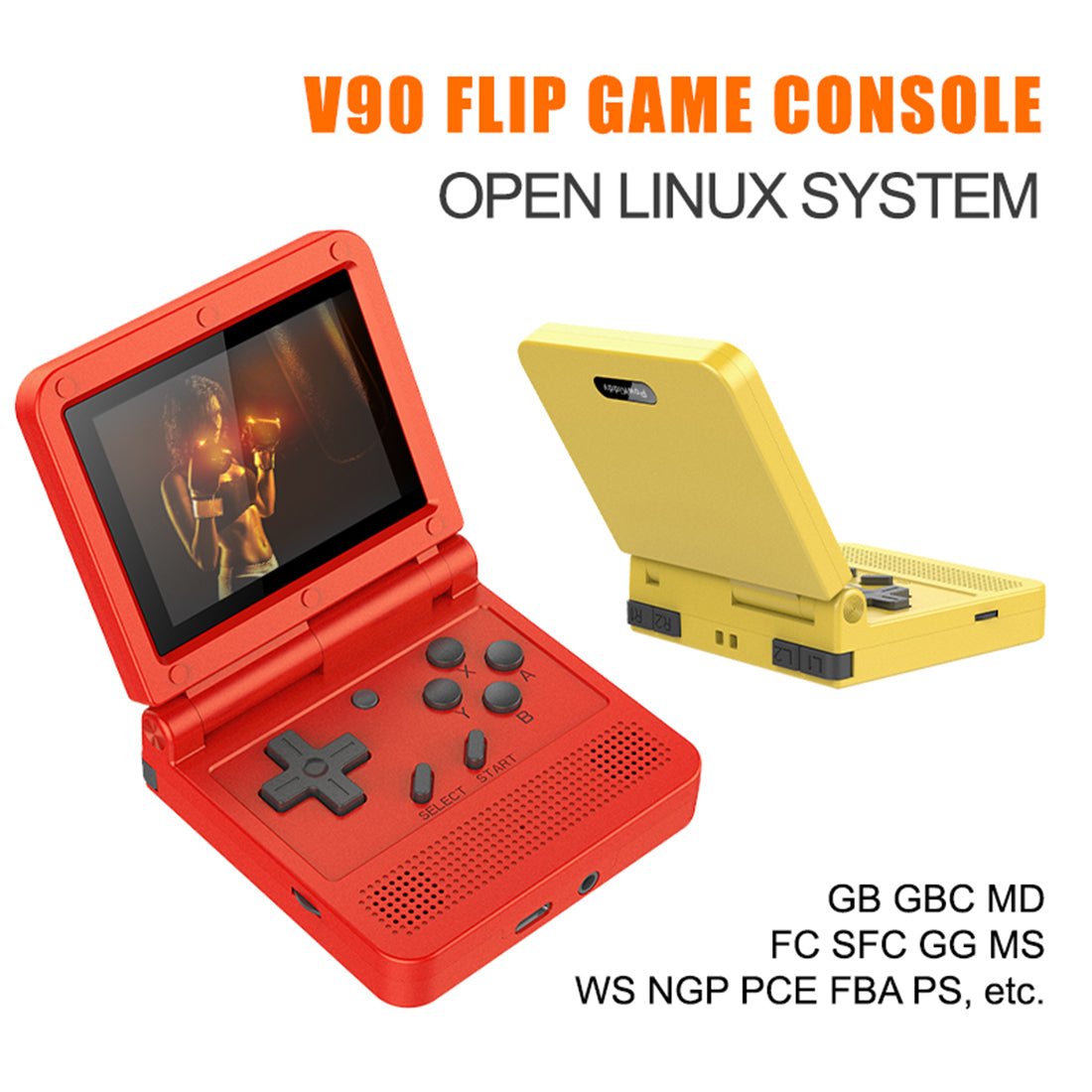 Powkiddy V90 Mini Foldable Handheld Game Console