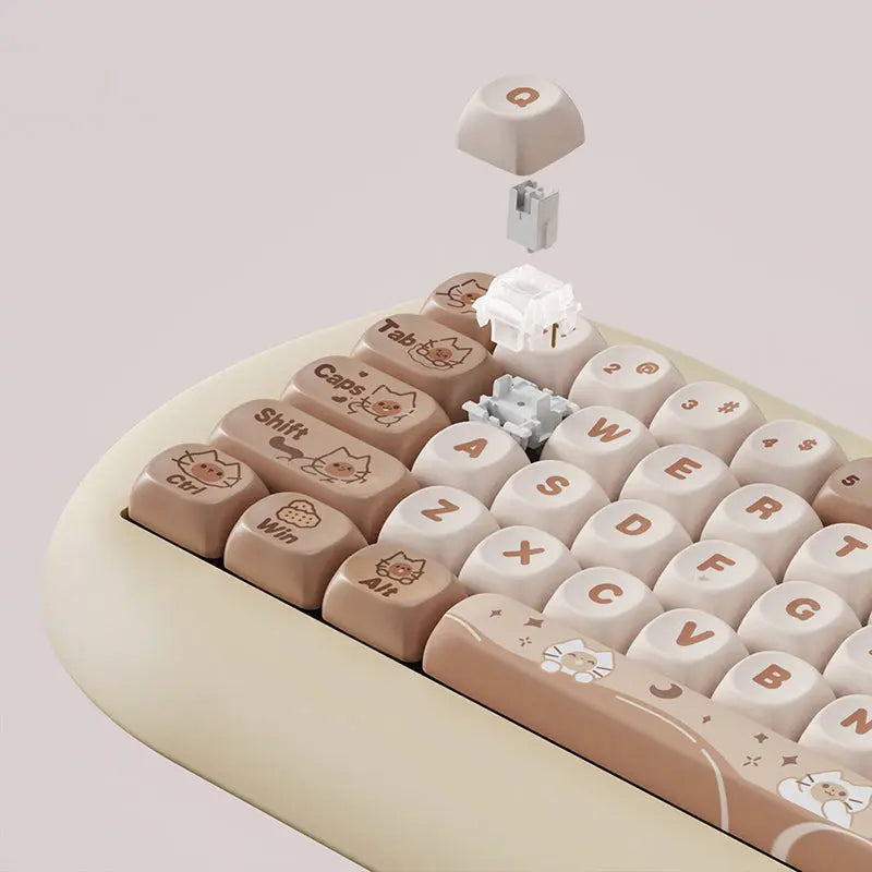 ACGAM C68 Kawaii Cat Hi-Fi Mechanical Keyboard -  keycapcovers