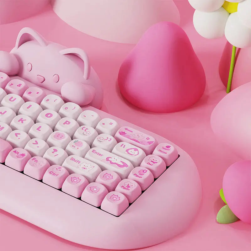 ACGAM C68 Kawaii Cat Hi-Fi Mechanical Keyboard -  keycapcovers