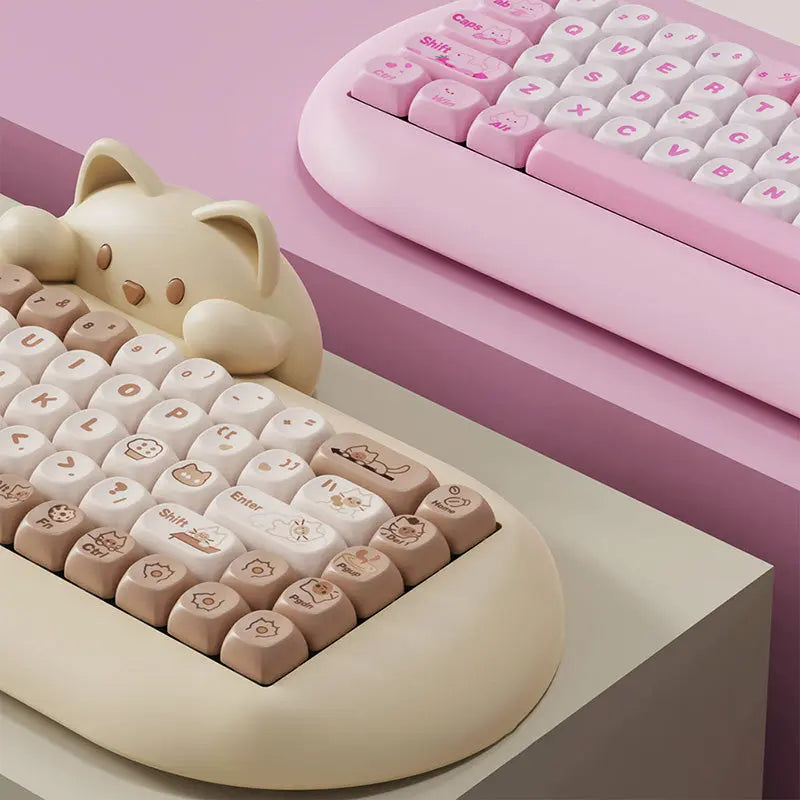ACGAM C68 Kawaii Cat Hi-Fi Mechanical Keyboard -  keycapcovers