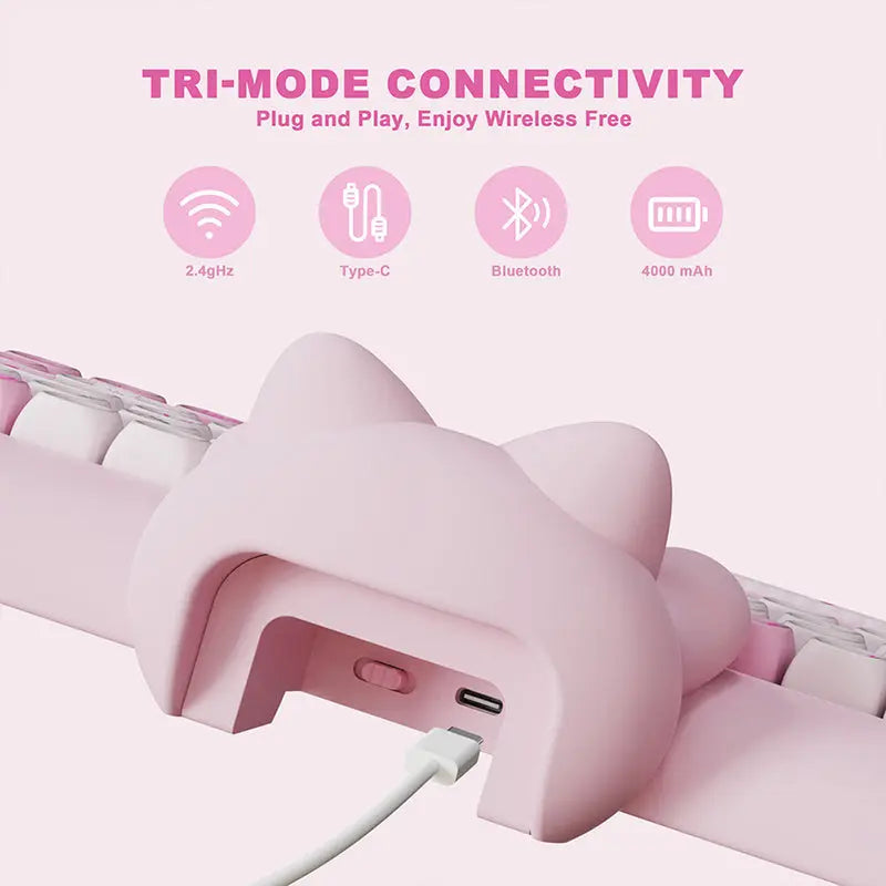 ACGAM C68 Kawaii Cat Hi-Fi Mechanical Keyboard -  keycapcovers