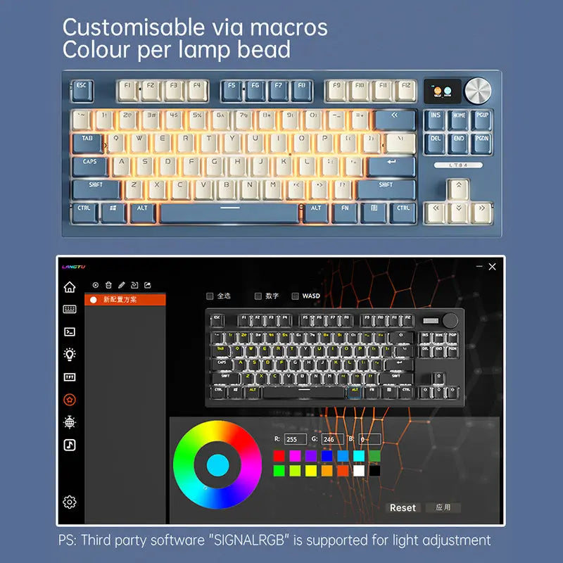 ACGAM LT84 Wireless Mechanical Keyboard With Screen -  keycapcovers