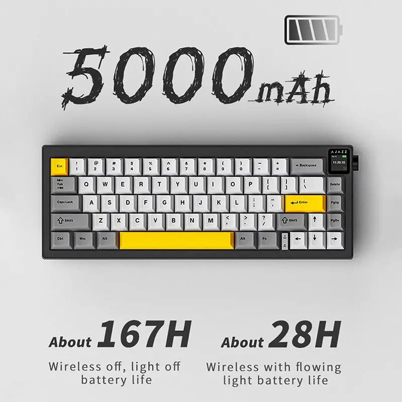 Ajazz AK650 TFT Screen Wireless Mechanical Keyboard Ajazz