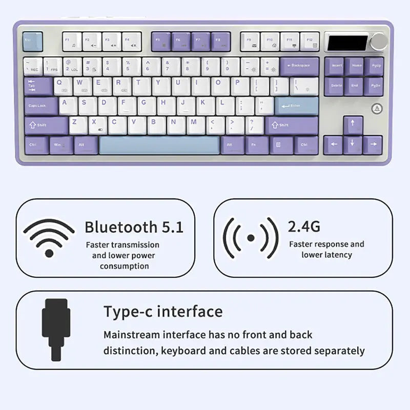 Ajazz AK870 Tri-Mode Wireless Mechanical Keyboard Ajazz
