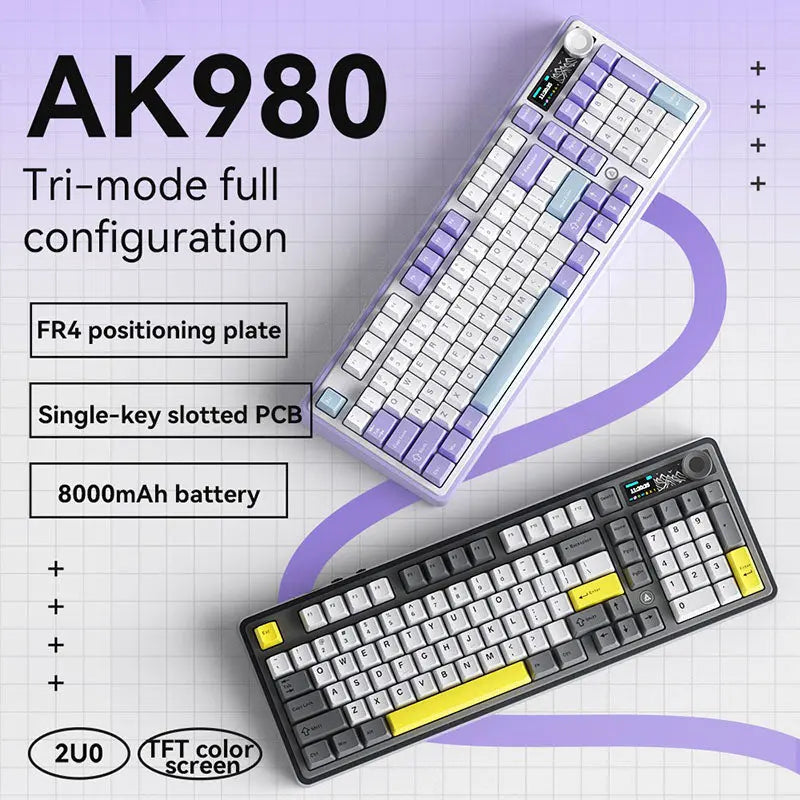 Ajazz AK980 TFT Display Wireless Mechanical Keyboard Ajazz