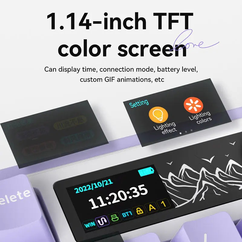 Ajazz AK980 TFT Display Wireless Mechanical Keyboard Ajazz