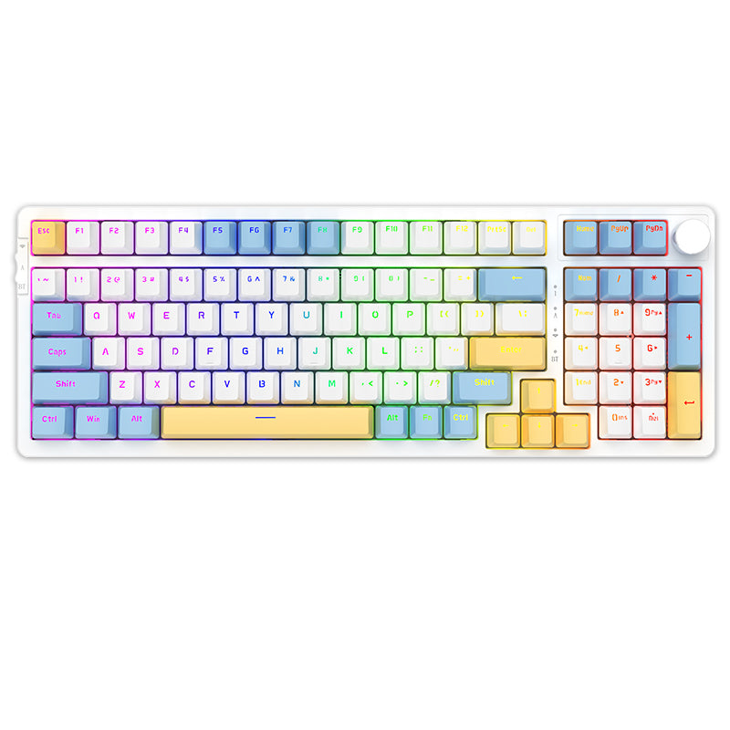 Ajazz AK992 Summer Blue Wireless Mechanical Keyboard -  keycapcovers