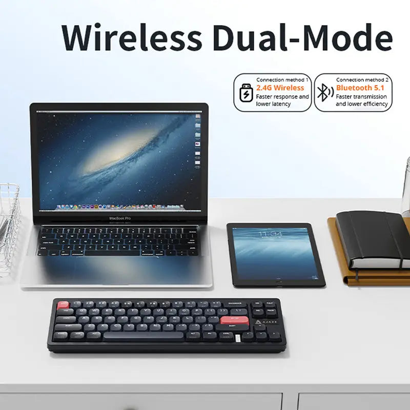Ajazz AKL680 Wireless Low Profile Mechanical Keyboard -  keycapcovers