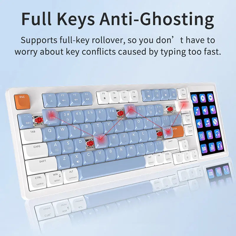 Ajazz AKP815 Function Screen Low Profile Wired Mechanical Keyboard -  keycapcovers