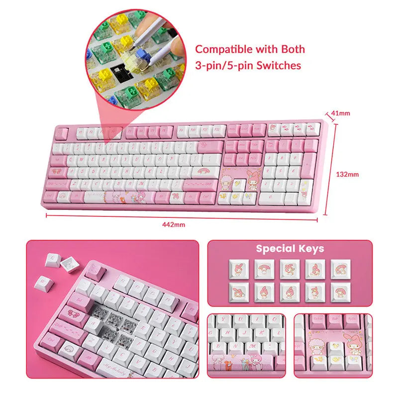 Akko My Melody 5108S Mechanical Keyboard -  keycapcovers