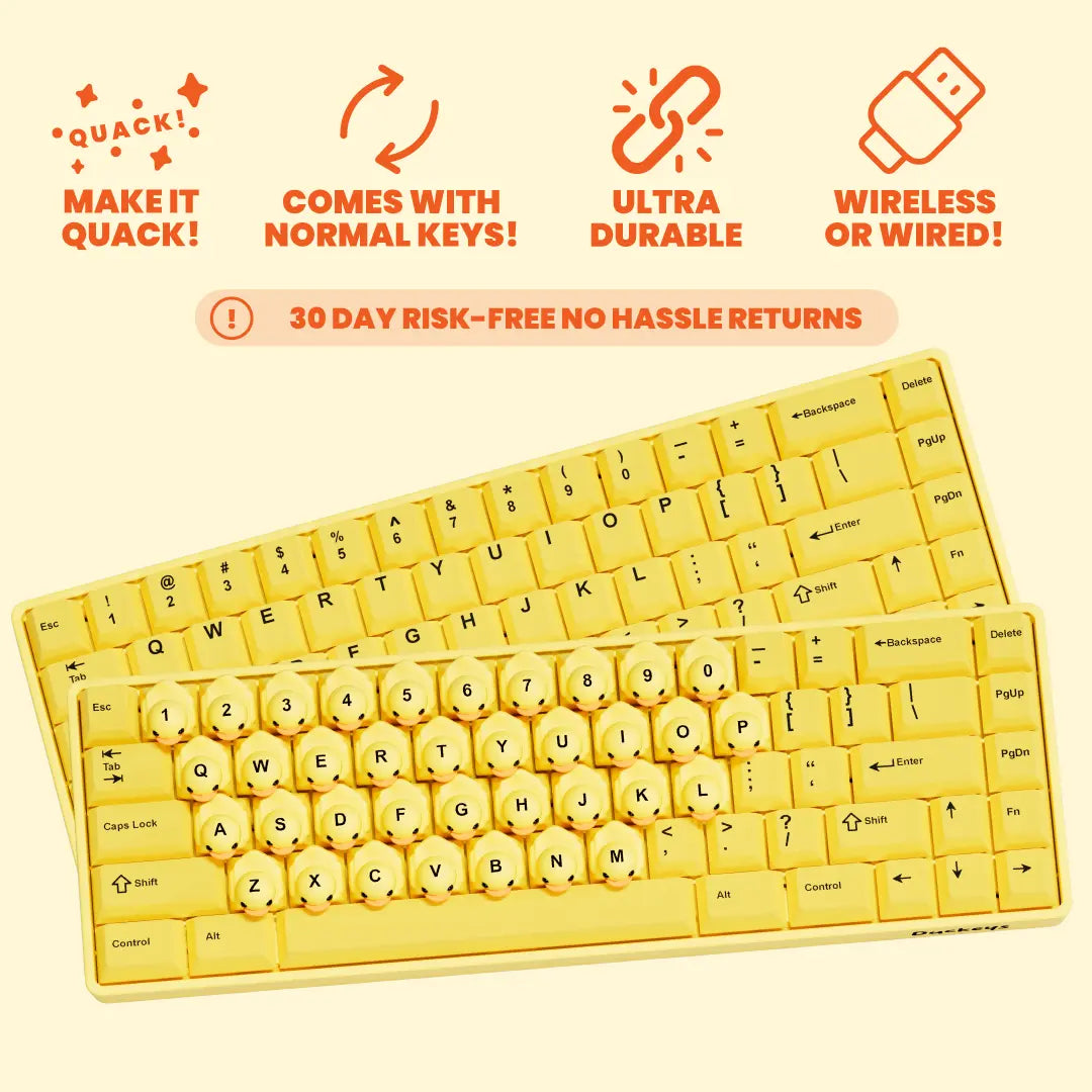 QUACKboard - Duck Keyboard with 46 ducks -  keycapcovers