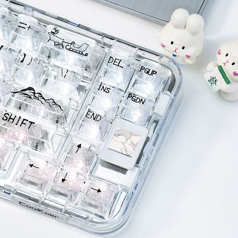 CoolKiller CK68 Polar Bear Transparent Wireless Mechanical Keyboard -  keycapcovers