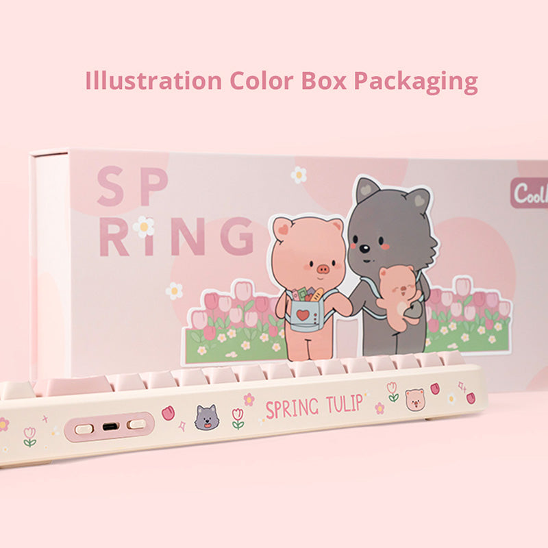 CoolKiller Spring Cute Wireless Mechanical Keyboard -  keycapcovers