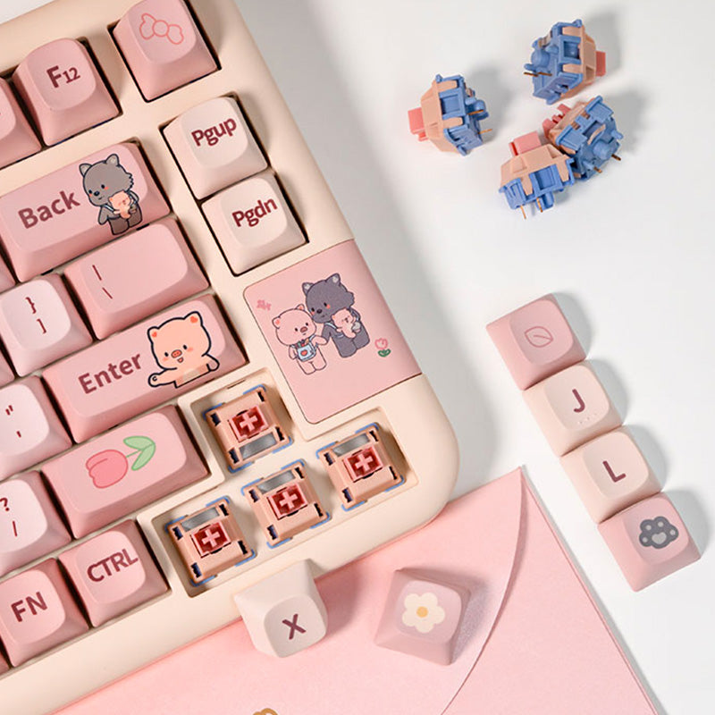 CoolKiller Spring Cute Wireless Mechanical Keyboard -  keycapcovers