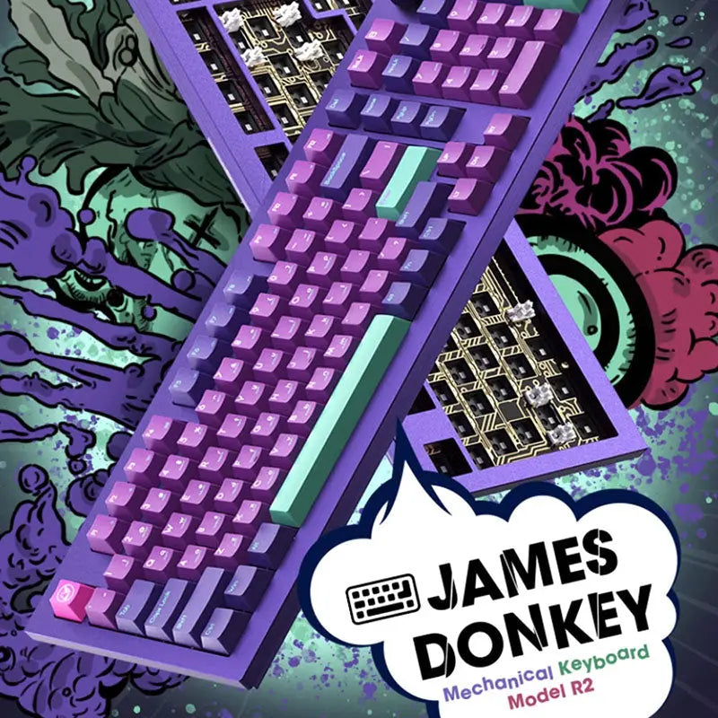 JAMESDONKEY RS2 Cyberpunk Aluiminum Wireless Mechanical Keyboard -  keycapcovers