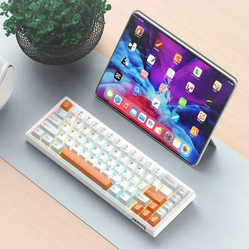 MONKA 3067 Wired White Light Mechanical Keyboard -  keycapcovers
