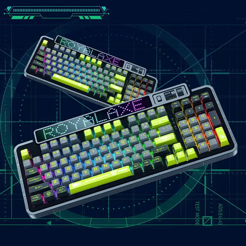 Royalaxe XL98 Mechanical Keyboard with LED Display -  keycapcovers
