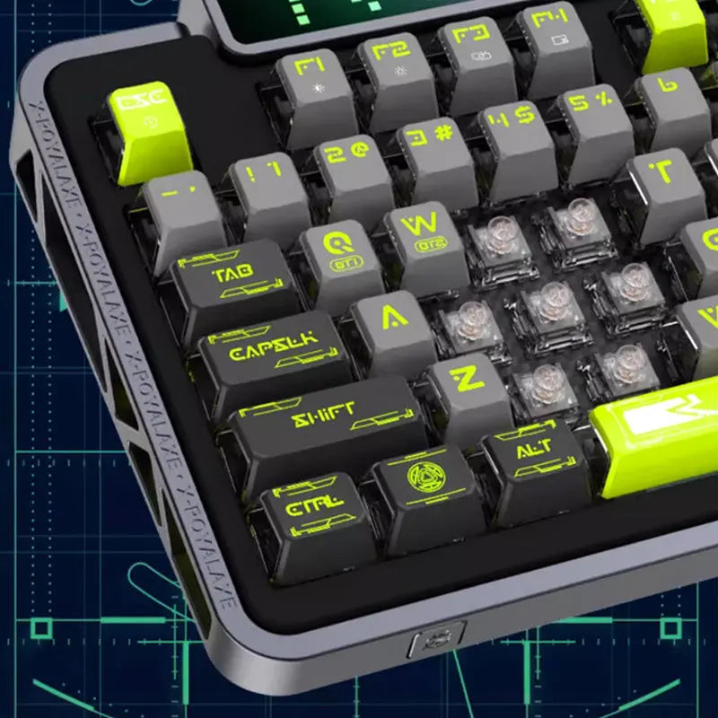 Royalaxe XL98 Mechanical Keyboard with LED Display -  keycapcovers