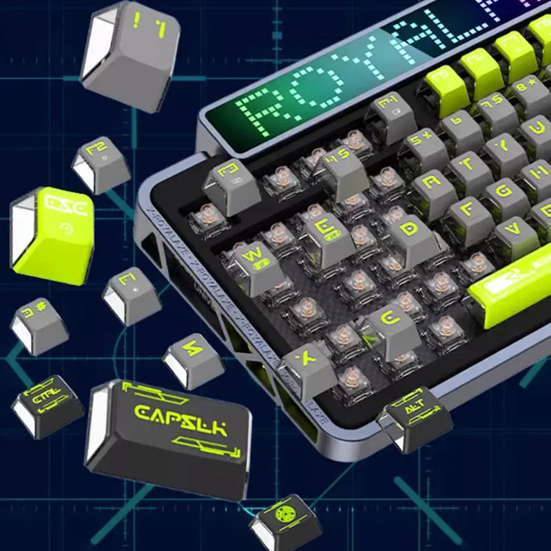 Royalaxe XL98 Mechanical Keyboard with LED Display -  keycapcovers
