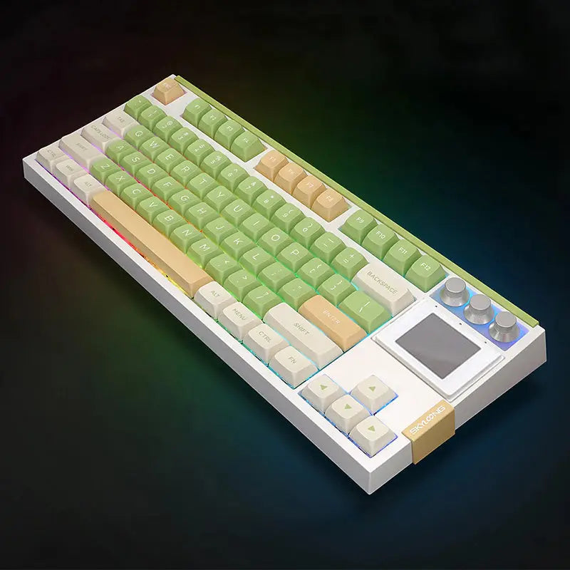 SKYLOONG GK87 Pro Green Wireless Mechanical Keyboard with TFT Screen -  keycapcovers