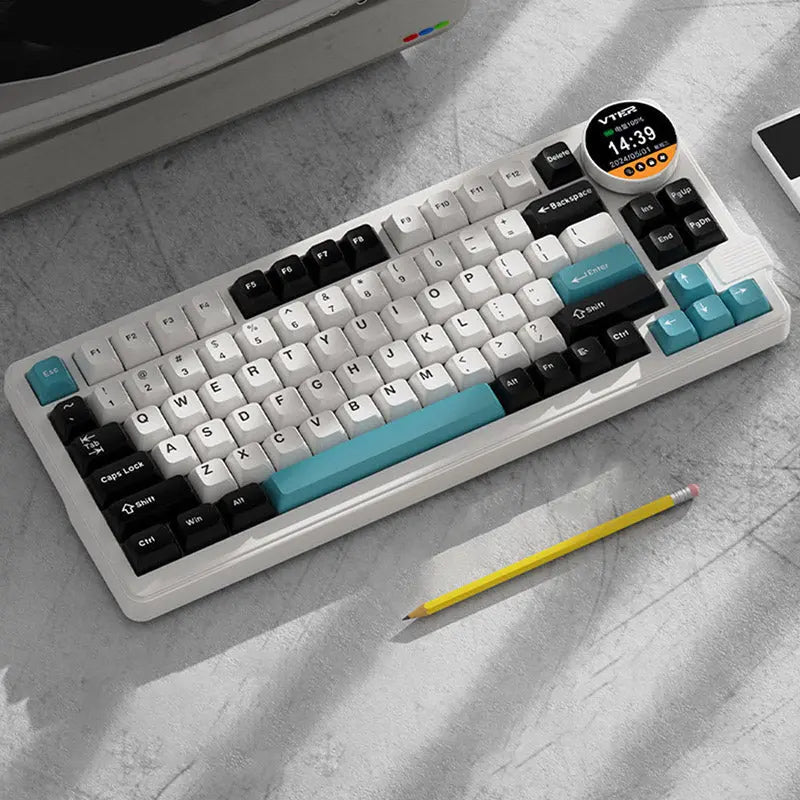 VTER K75 Mechanical Keyboard with Multifunctional Knob Display -  keycapcovers