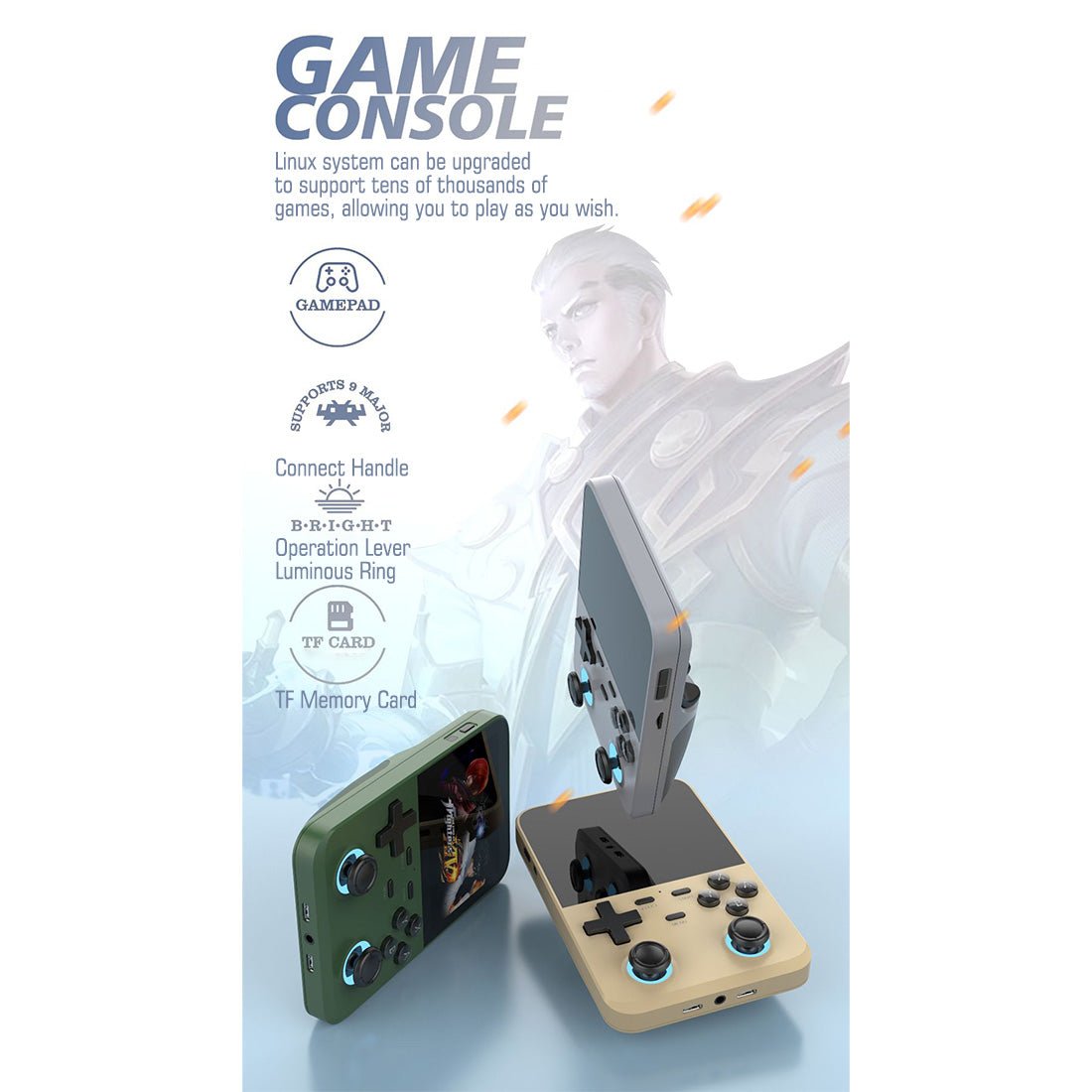 D007 3.5-Inch HD Screen Handheld Retro Arcade Game Console