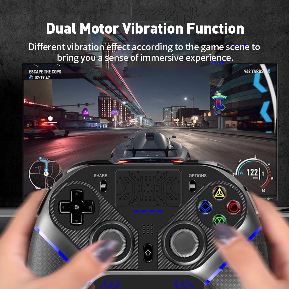 P4 Wireless Gamepad Programmable Bluetooth Joystick