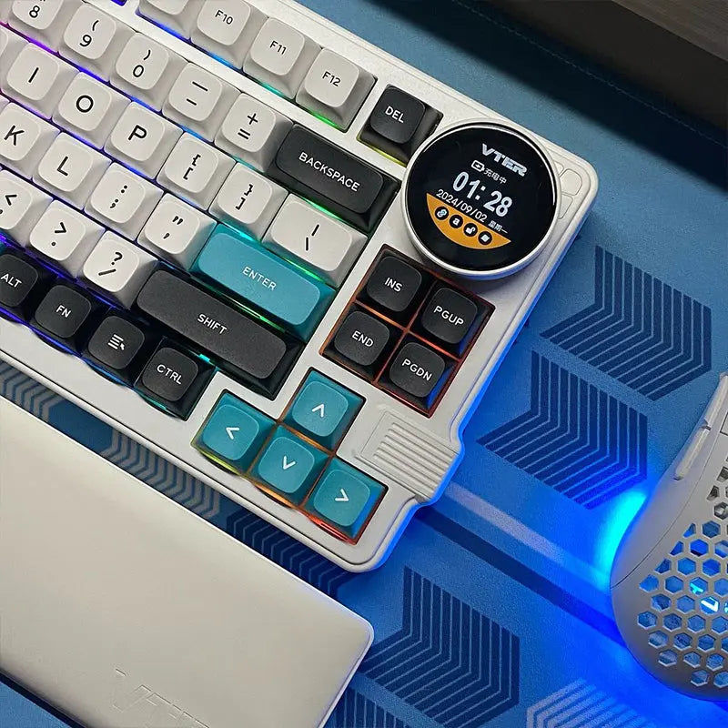 VTER K75 Mechanical Keyboard with Multifunctional Knob Display -  keycapcovers